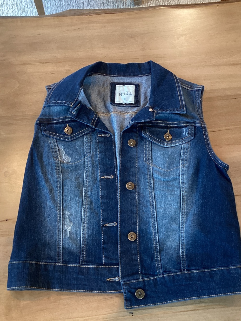 Mudd Indigo Blue Sleeveless Denim Jacket Vest